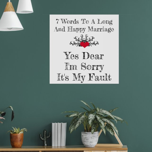 7 Words To A Long And Happy Marriage Poster (Living Room 1)