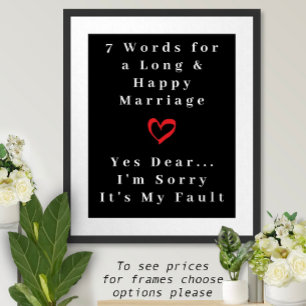 7 Words To A Long And Happy Marriage - Poster