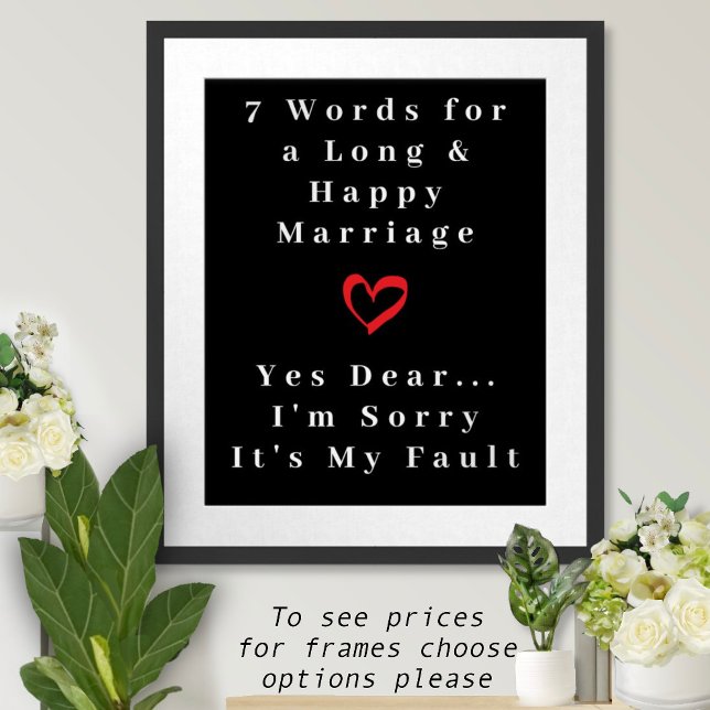 7 Words To A Long And Happy Marriage - Poster (Creator Uploaded)