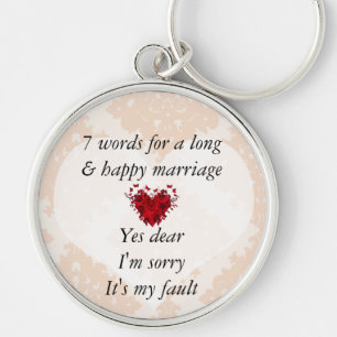 7 Words To A Long Marriage & Happy Marriage Key Ring