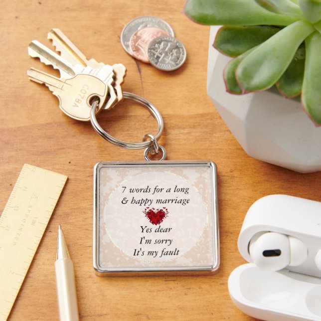 7 Words To A Long Marriage & Happy Marriage Key Ring (Desk)