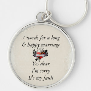 7 Words To A Long Marriage & Happy Marriage Key Ring