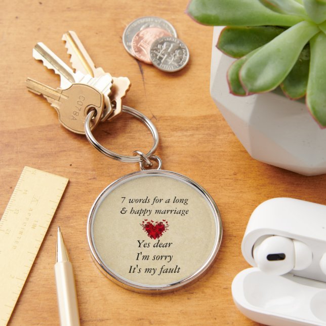 7 Words To A Long Marriage & Happy Marriage Key Ring (Desk)