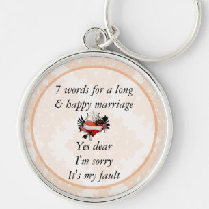 7 Words To A Long Marriage & Happy Marriage Key Ring