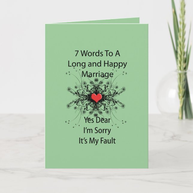 7 Words To A Long Marriage Holiday Card (Front)