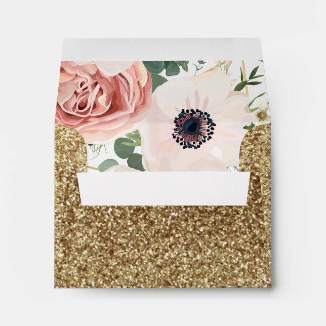 7¼Wx5¼h Envelope Gold Outisde Garden Rose Inside (Back (Bottom))
