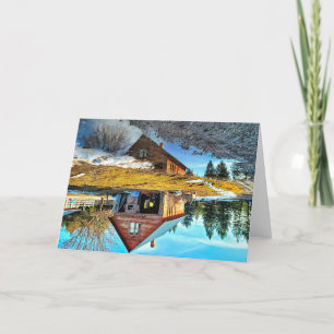 7"x5" Folded Card    Garage Puddle Reflection
