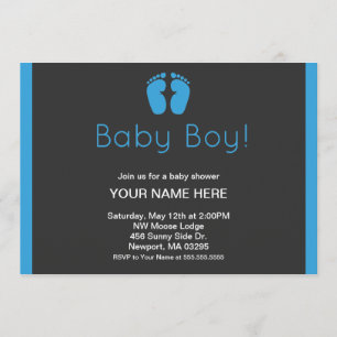 7" x 5" Simple Boy Baby Shower Invitation