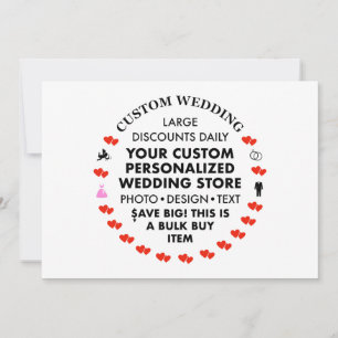 7" x 5" Wedding Invitation - Best Seller!