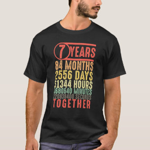 7 Year Anniversary  For Him Her Couple 7th Wedding T-Shirt