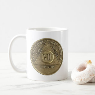 7 Year Happy Anniversary Medallion Coin Coffee Mug