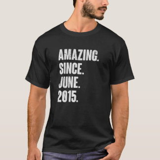 7 Year Old 7th Birthday Amazing Since June 2015 T-Shirt