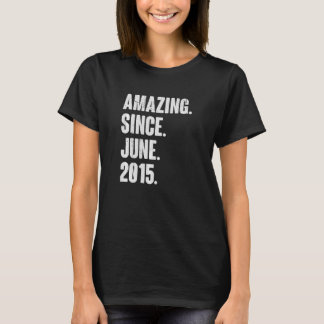 7 Year Old 7th Birthday Amazing Since June 2015 T-Shirt