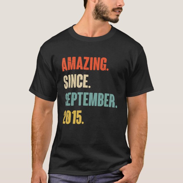 7 Year Old 7th Birthday  Amazing Since September 2 T-Shirt (Front)