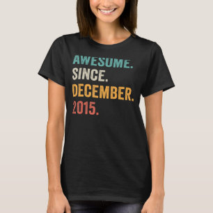 7 Year Old 7th Birthday Boy Awesome Since Decembe T-Shirt
