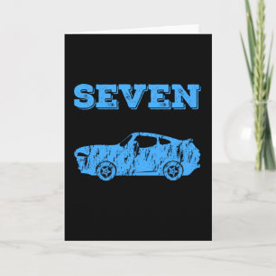 7 Year Old 7th Birthday Boy Muscle Car Card