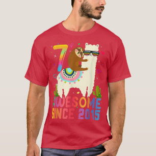 7 Year Old Awesome Since 2015 7th Birthday Gifts T T-Shirt