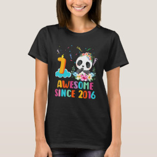 7 Year Old Awesome since 2016 7th Birthday Panda U T-Shirt