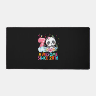 7 Year Old Awesome since 2016 Panda 7th Birthday B Desk Mat