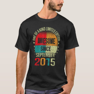 7 Year Old Awesome Since September 2015 7th Birt T-Shirt