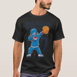 7 Year Old Baseball Birthday 7th Baller Player Boy T-Shirt