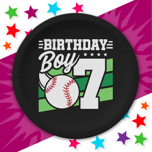 7 Year Old Baseball Party Theme 7th Birthday Boy Paper Plate