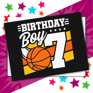 7 Year Old Basketball Party Theme 7th Birthday Boy Postcard
