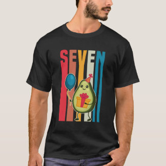 7 Year Old Birthday Boy Avocado Theme Birthday Par T-Shirt