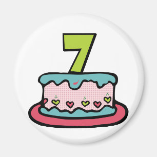 7 Year Old Birthday Cake Magnet