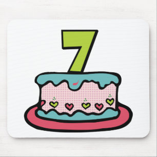 7 Year Old Birthday Cake Mouse Mat