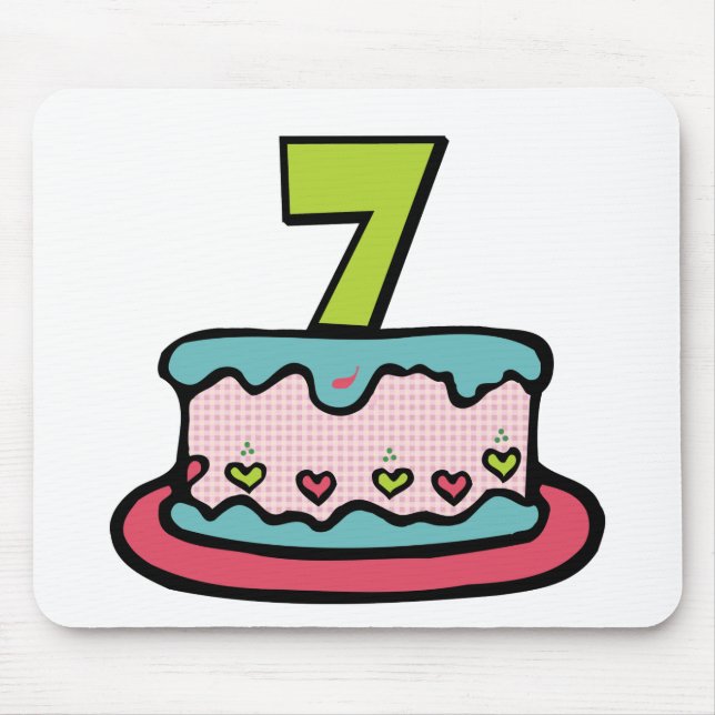 7 Year Old Birthday Cake Mouse Mat (Front)