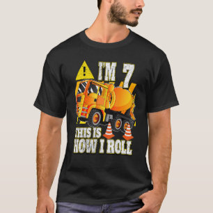 7 Year Old Birthday  Concrete Mixer Truck T-Shirt