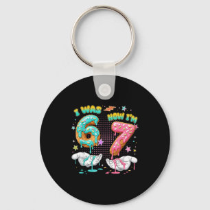 7 Year Old Birthday Funny I Was 6 Now I'm 7 Boy Gi Key Ring