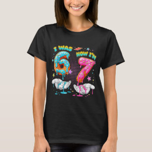 7 Year Old Birthday Funny I Was 6 Now I'm 7 Boy Gi T-Shirt