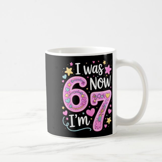 7 Year Old Birthday Girl Shirt - I Was 6 Now I'm 7 Coffee Mug (Right)