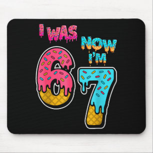 7 Year Old Birthday I Was 6 Now I'm 7 67 Funny For Mouse Mat
