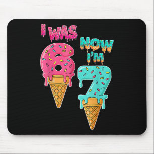 7 Year Old Birthday I Was 6 Now I'm 7 67 Funny For Mouse Mat