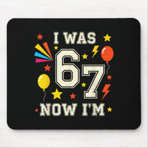 7 Year Old Birthday I Was 6 Now I'm 7 67 Funny Kid Mouse Mat