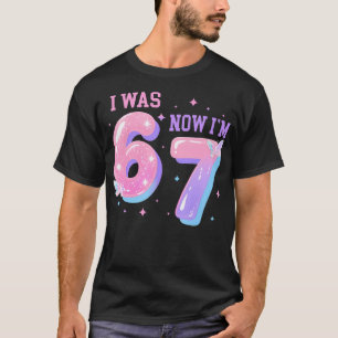 7 Year Old Birthday I Was 6 Now I'M 7 67 Groovy T-Shirt