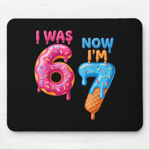 7 Year Old Birthday I Was 6 Now I'm 7 67 Mouse Mat