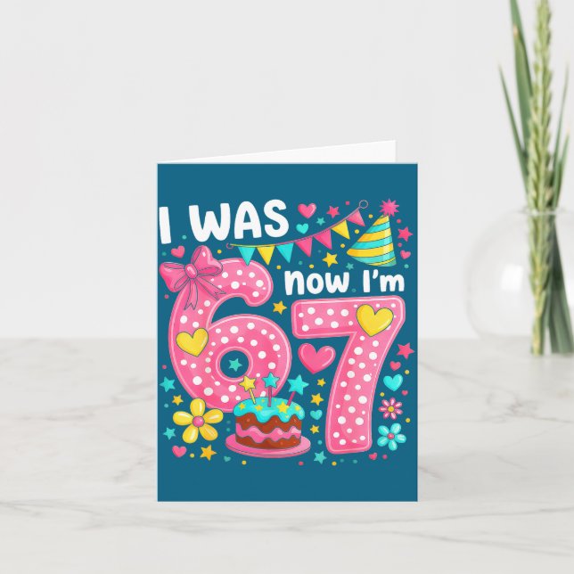 7 Year Old Birthday I Was 6 Now I'm 7  Card (Front)