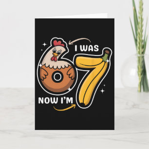 7 Year Old Birthday I Was 6 Now I'm 7 Chicken Nana Card