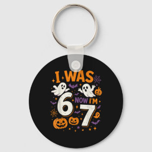 7 Year Old Birthday I Was 6 Now I'm 7 Funny Hallow Key Ring