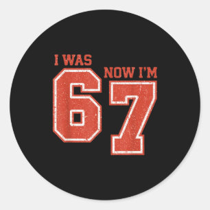 7 Year Old Birthday I Was 6 Now Im 7 Retro Six Sev Classic Round Sticker