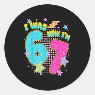 7 Year Old Birthday Kids I Was 6 Now I'm 7 Six Sev Classic Round Sticker