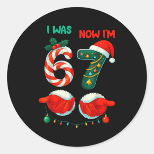 7 Year Old Birthday Shirt Was 6 Now Im 7 67 Funny  Classic Round Sticker