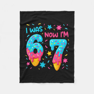 7 Year Old Birthday Shirt Was 6 Now I'm 7 67 Funny Fleece Blanket