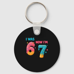 7 Year Old Birthday Shirt Was 6 Now I'm 7 67 Funny Key Ring