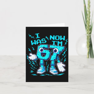 7 Year Old Birthday Shirt Was 6 Now I'm 7 Italian  Card