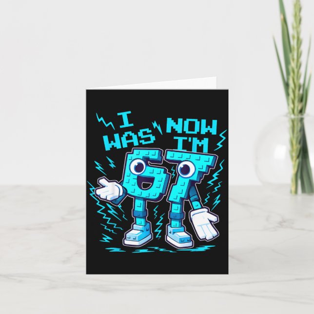 7 Year Old Birthday Shirt Was 6 Now I'm 7 Italian  Card (Front)